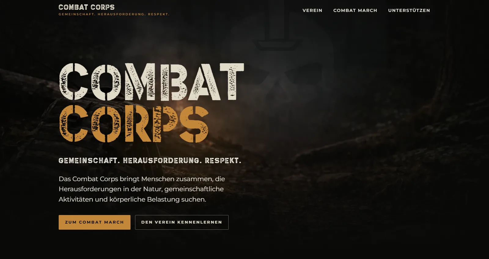 Startseite von Combat Corps